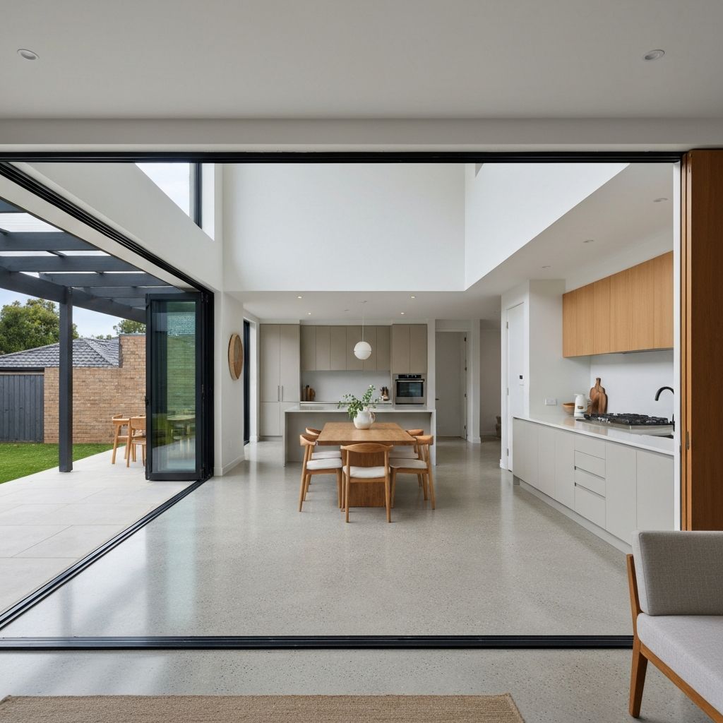 Modern home addition and renovation showing open-plan living extension in Perth